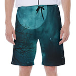 Night Sky And Full Moon Print Men's Beach Shorts