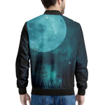 Night Sky And Full Moon Print Men's Bomber Jacket