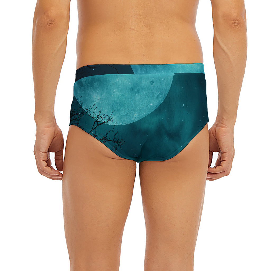 Night Sky And Full Moon Print Men's Briefs