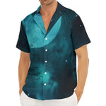 Night Sky And Full Moon Print Men's Deep V-Neck Shirt