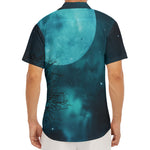 Night Sky And Full Moon Print Men's Deep V-Neck Shirt