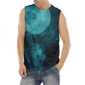 Night Sky And Full Moon Print Men's Fitness Tank Top