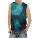 Night Sky And Full Moon Print Men's Fitness Tank Top