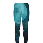 Night Sky And Full Moon Print Men's leggings