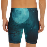 Night Sky And Full Moon Print Men's Long Boxer Briefs