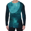 Night Sky And Full Moon Print Men's Long Sleeve T-Shirt