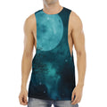 Night Sky And Full Moon Print Men's Muscle Tank Top