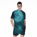 Night Sky And Full Moon Print Men's Romper