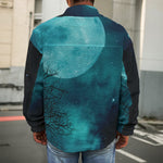 Night Sky And Full Moon Print Men's Shirt Jacket
