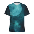 Night Sky And Full Moon Print Men's Athletic T-Shirt