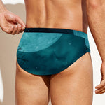 Night Sky And Full Moon Print Men's Swim Briefs