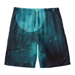 Night Sky And Full Moon Print Men's Swim Trunks
