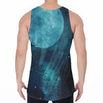Night Sky And Full Moon Print Men's Velvet Tank Top