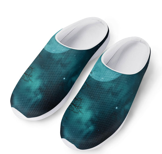 Night Sky And Full Moon Print Mesh Casual Shoes