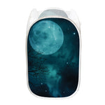 Night Sky And Full Moon Print Mesh Laundry Hamper