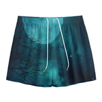 Night Sky And Full Moon Print Mesh Shorts