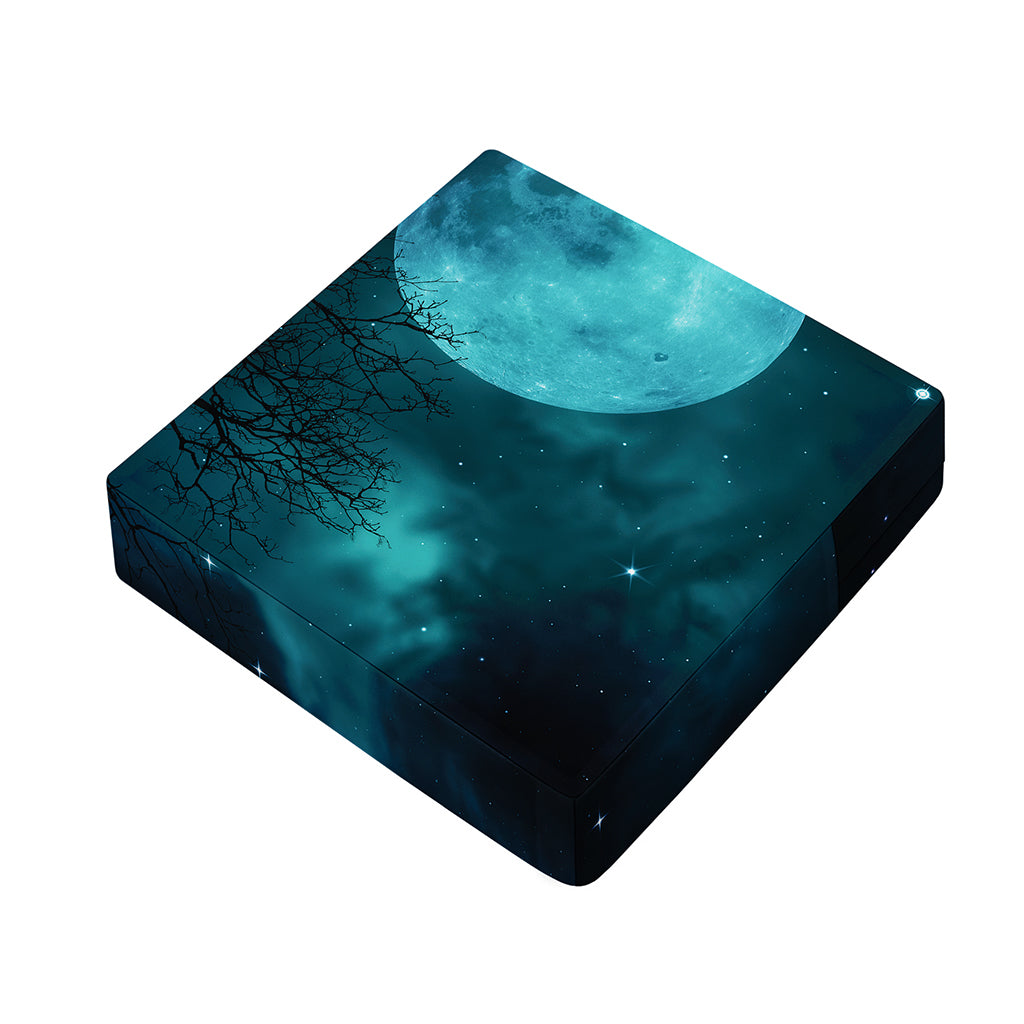 Night Sky And Full Moon Print Outdoor Seat Cushion Cover
