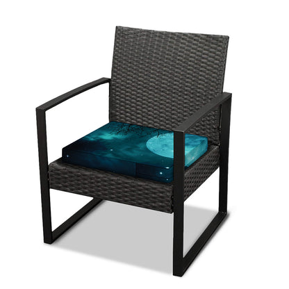 Night Sky And Full Moon Print Outdoor Seat Cushion Cover