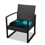 Night Sky And Full Moon Print Outdoor Seat Cushion Cover