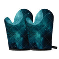 Night Sky And Full Moon Print Oven Mitts