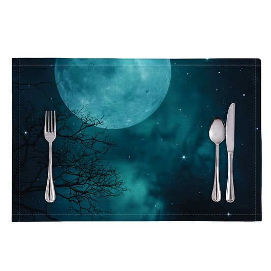 Night Sky And Full Moon Print Placemat