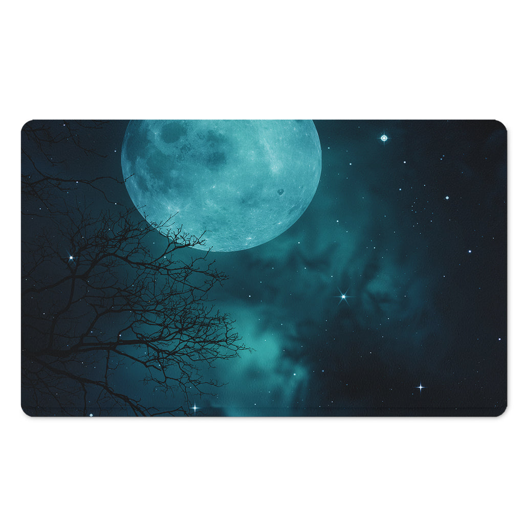 Night Sky And Full Moon Print Polyester Doormat