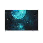 Night Sky And Full Moon Print Polyester Flag