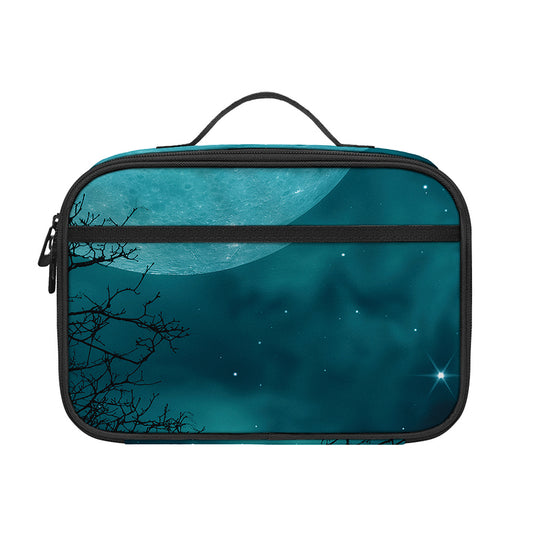 Night Sky And Full Moon Print Portable Lunch Bag