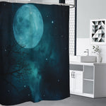 Night Sky And Full Moon Print Premium Shower Curtain
