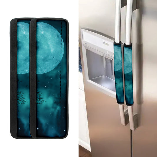 Night Sky And Full Moon Print Refrigerator Handle Covers