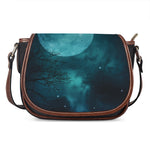 Night Sky And Full Moon Print Saddle Bag
