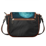 Night Sky And Full Moon Print Saddle Bag