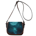 Night Sky And Full Moon Print Saddle Bag