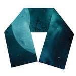Night Sky And Full Moon Print Scarf