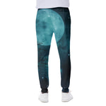 Night Sky And Full Moon Print Scuba Joggers