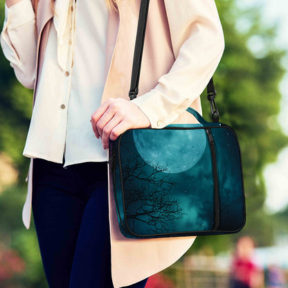 Night Sky And Full Moon Print Shoulder Strap Bible Bag
