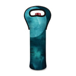 Night Sky And Full Moon Print Single Neoprene Wine Tote