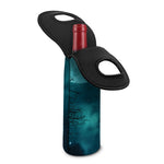 Night Sky And Full Moon Print Single Neoprene Wine Tote