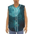 Night Sky And Full Moon Print Sleeveless Baseball Jersey