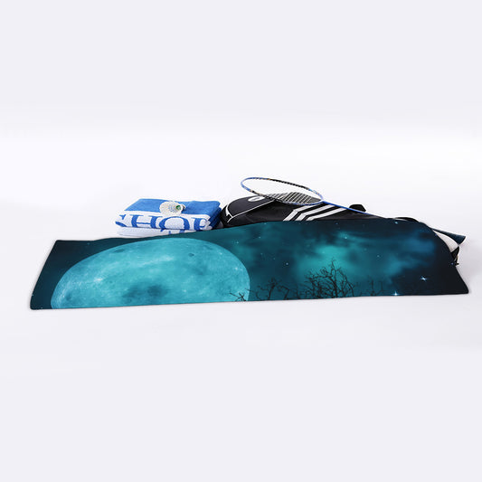 Night Sky And Full Moon Print Sports Towel