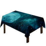 Night Sky And Full Moon Print Tablecloth