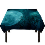 Night Sky And Full Moon Print Tablecloth