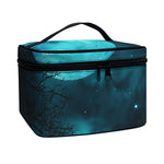 Night Sky And Full Moon Print Travel Makeup Bag