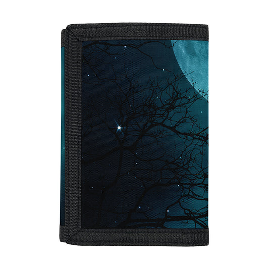 Night Sky And Full Moon Print Trifold Wallet