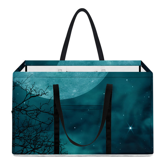 Night Sky And Full Moon Print Utility Tote Bag