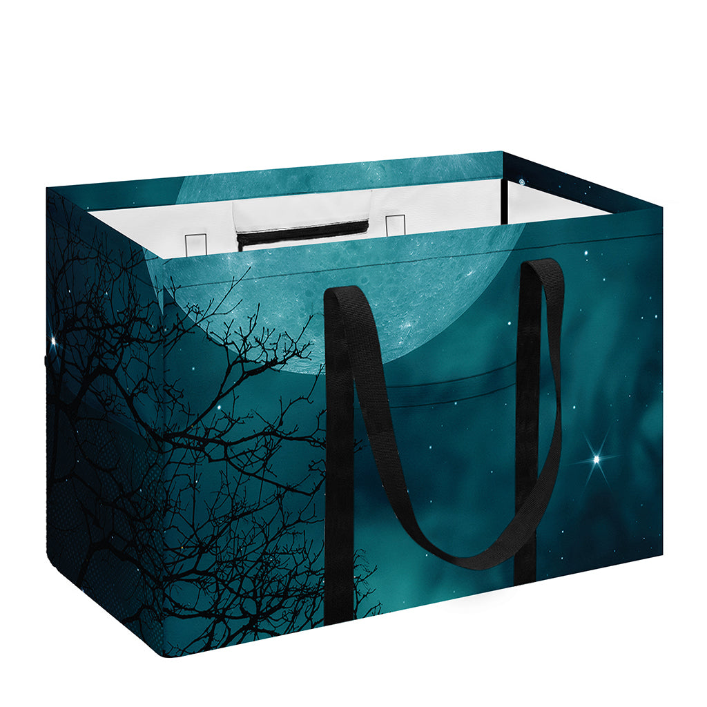 Night Sky And Full Moon Print Utility Tote Bag