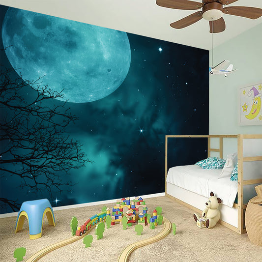 Night Sky And Full Moon Print Wall Sticker