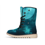Night Sky And Full Moon Print Winter Boots