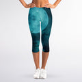 Night Sky And Full Moon Print Women's Capri Leggings