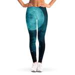 Night Sky And Full Moon Print Women's Leggings
